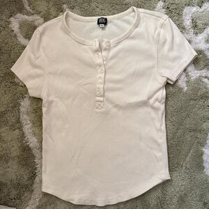 Bdg Women's White and Cream T-shirt